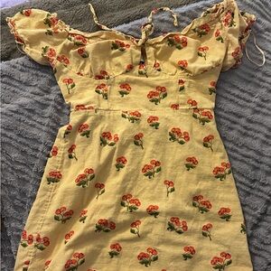 Urban Outfitters Yellow Smocked dress